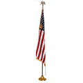 Deluxe Indoor Display Set (3'x5' Nylon Flag W/8' Oak Pole)